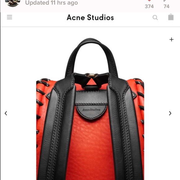 Acne Rope Backpack red leather - Picture 4 of 12